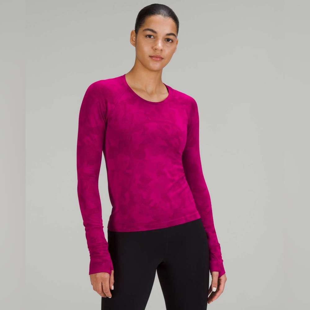 Lunar new year pink long sleeve lululemon swiftly tech